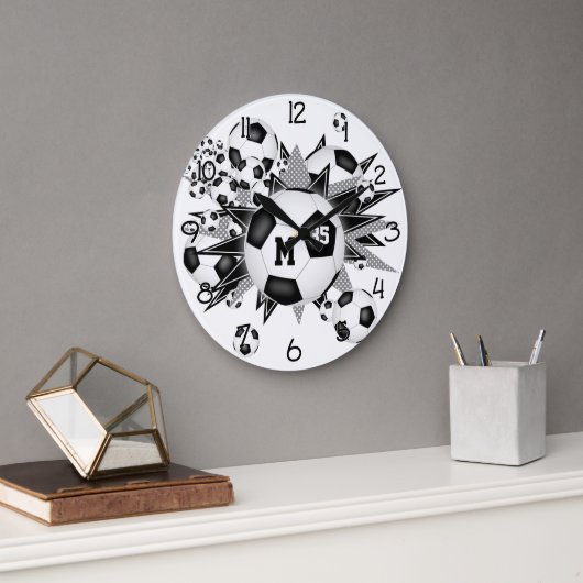 voetbal voor decoderen voor meisjes grote klok (Kantoor)