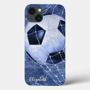 Voetbal voor het voetbal van het blauwe meisje Case-Mate iPhone case