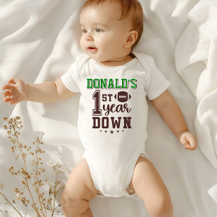 Voetbal voor jongens Eerste jaar Down 1e verjaarda Romper