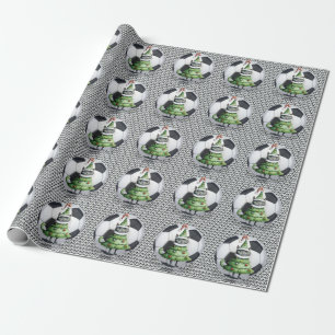 Voetbal voor Kerstmis met Kat Sinterklaas Cadeaupapier