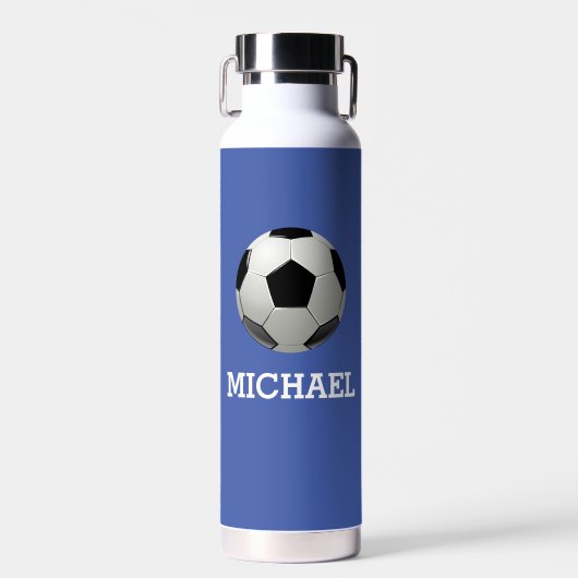 Voetbal voor kinderen Aangepaste naam Waterfles (Voorkant)
