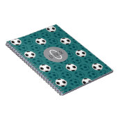 Voetbal voor kinderen met eigen naam Blauw Notitieboek (Rechterzijde)