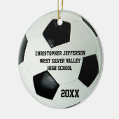 Voetbal voor kleurenfoto's keramisch ornament (Links)