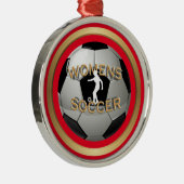 Voetbal voor vrouwen Kerst Metalen Ornament (Rechts)