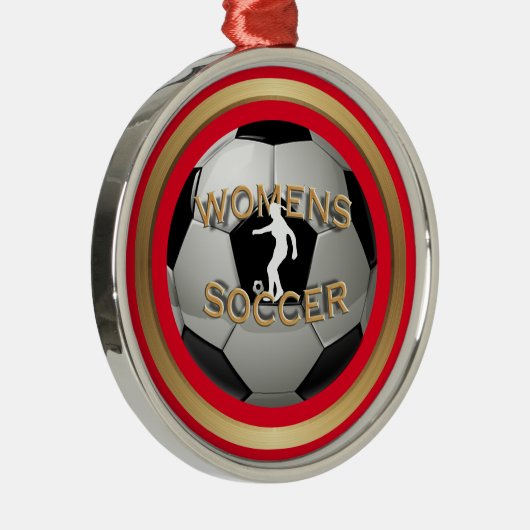 Voetbal voor vrouwen Kerst Metalen Ornament (Rechts)