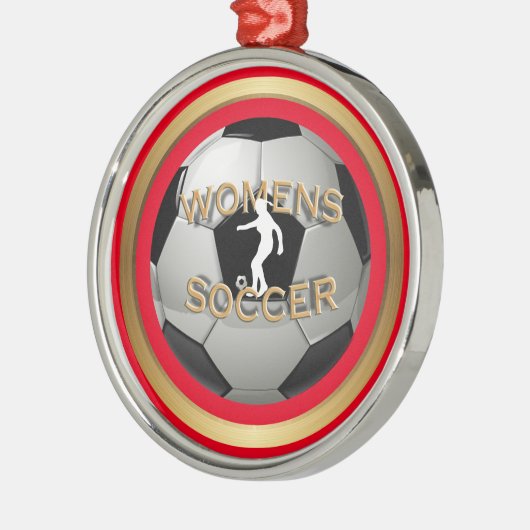 Voetbal voor vrouwen Kerst Metalen Ornament (Links)