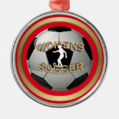 Voetbal voor vrouwen Kerst Metalen Ornament (Voorkant)
