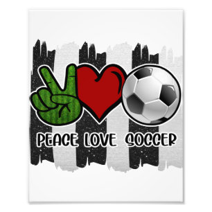 Voetbal Vrede en Liefde Foto Afdruk