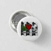 Voetbal Vrede en Liefde Ronde Button 3,2 Cm (Voorkant /achterkant)
