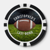 Voetbal vrijgezellenfeest laatste down poker chips (Voorkant)