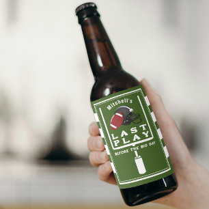 Voetbal vrijgezellenfeest laatste wedstrijd voor d bier etiket
