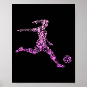 Voetbal Vrouwen Meisje Jeugd Speler Poster