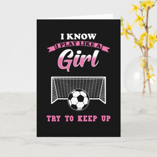 Voetbal Vrouwen Voetbal Meisje Kaart (Gele Bloem)