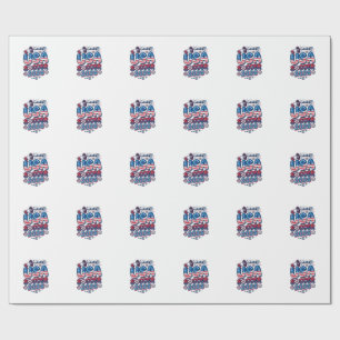 Voetbal VS 2026 Voetbal Vet Land Typografie Tra Cadeaupapier