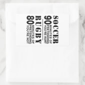 Voetbal vs rubgy rechthoekige sticker (Tas)