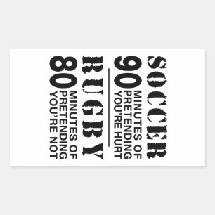 Voetbal vs rubgy rechthoekige sticker
