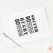 Voetbal vs rubgy rechthoekige sticker (Envelop)