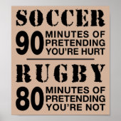 Voetbal vs Rugby Poster (Voorkant)