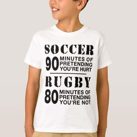 Voetbal vs Rugby T-shirt (Voorkant)
