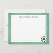 Voetbal Waterverf Groen Kantoorartikelen Notitiekaartje (Voorkant)