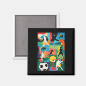 Voetbal Wedstrijd Team Coach Fans Vrije Trap Spele Magneet (Voorkant / Achterkant)