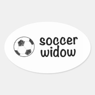 Voetbal weduwe sticker