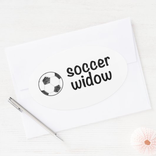 Voetbal weduwe sticker (Envelop)