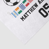 Voetbal Wereld Vlaggen Monogram Tissuepapier (Detail)