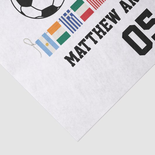 Voetbal Wereld Vlaggen Monogram Tissuepapier (Detail)