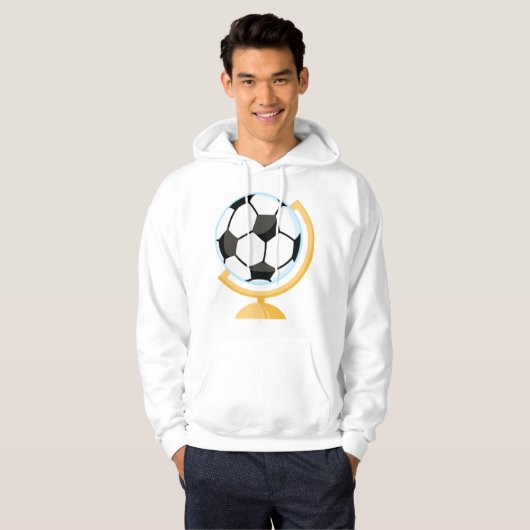Voetbal Wereldbol Mannen Hoodie (Voorkant volledig)