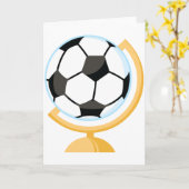 Voetbal Wereldbol Wenskaarten Kaart (Gele Bloem)