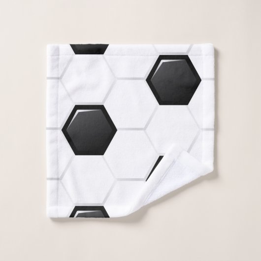 Voetbal White Black Groen Kinder Aangepaste naam Bad Handdoek (Wasdoekje)