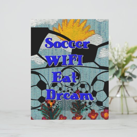 Voetbal WIFI Eet Dromen – Leuke Sport Art Print (Staand voorkant)