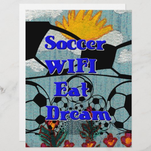 Voetbal WIFI Eet Dromen – Leuke Sport Art Print (Voorkant / Achterkant)