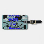 Voetbal WIFI Eet Dromen – Leuke Sport Art Print Bagagelabel (Voorkant horizontaal)