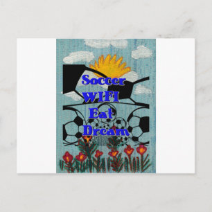 Voetbal WIFI Eet Dromen – Leuke Sport Art Print Briefkaart