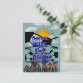 Voetbal WIFI Eet Dromen – Leuke Sport Art Print Briefkaart (Staand voorkant)