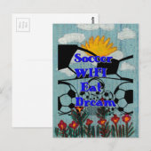 Voetbal WIFI Eet Dromen – Leuke Sport Art Print Briefkaart (Voorkant / Achterkant)