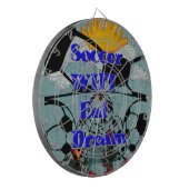 Voetbal WIFI Eet Dromen – Leuke Sport Art Print Dartbord (Voorkant Links)