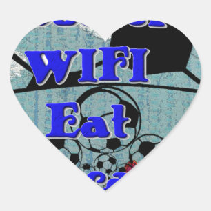 Voetbal WIFI Eet Dromen – Leuke Sport Art Print Hart Sticker