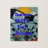 Voetbal WIFI Eet Dromen – Leuke Sport Art Print Legpuzzel (Verticaal)