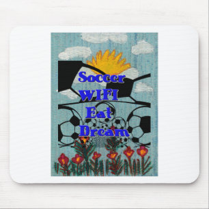 Voetbal WIFI Eet Dromen – Leuke Sport Art Print Muismat