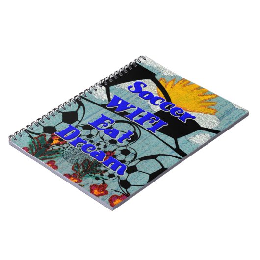 Voetbal WIFI Eet Dromen – Leuke Sport Art Print Notitieboek (Linkerzijde)