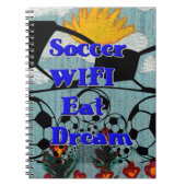 Voetbal WIFI Eet Dromen – Leuke Sport Art Print Notitieboek (Voorkant)