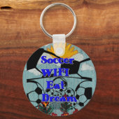 Voetbal WIFI Eet Dromen – Leuke Sport Art Print Sleutelhanger (Voorkant)