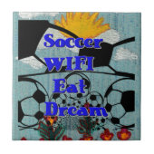 Voetbal WIFI Eet Dromen – Leuke Sport Art Print Tegeltje (Voorkant)