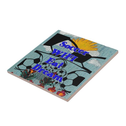 Voetbal WIFI Eet Dromen – Leuke Sport Art Print Tegeltje (Zijkant)