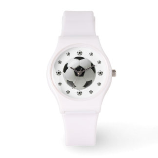 Voetbal wit sportief horloge