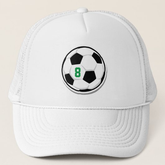 Voetbal wit zwart Groen Aangepast teamnummer Trucker Pet (Voorkant)