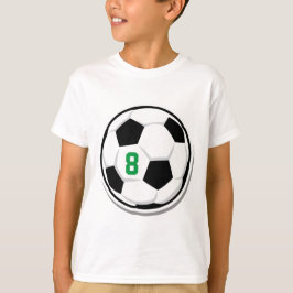 Voetbal Wit Zwart Groen Kinder Teamnummer T-shirt
